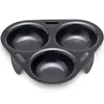 HIC Harold Import Co. 43133 HIC Non-Stick 3-Egg Poacher Insert, PFOA and BPA Free Black, 15"