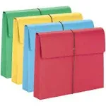 Smead Expanding File Wallet, 2 Expansion, Protective Flap and Cord Closure, Letter Size, Assorted Colors, 10/Box