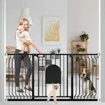 29.5-62 Inch Extra Wide Baby Gates with Cat Door for Pet Dog, Pressure Mounted