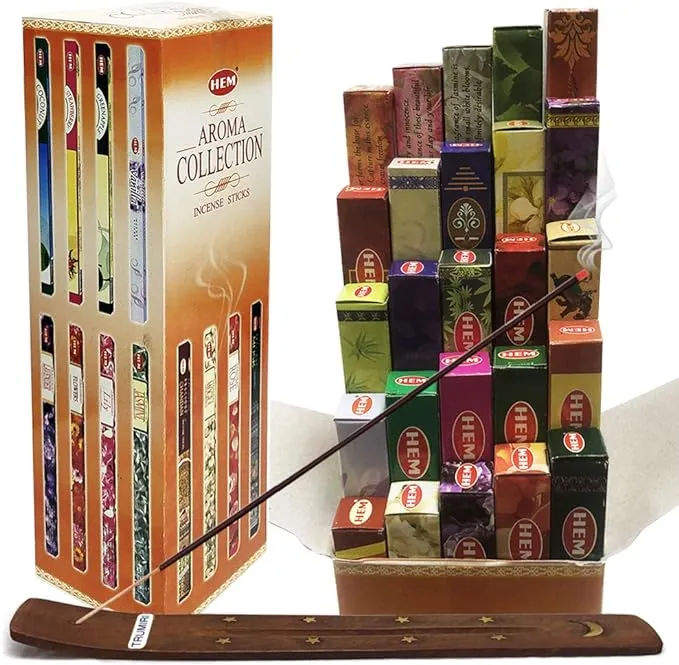 Hem Incense Sticks Variety Pack #1 and Incense Stick Holder Bundle, Other