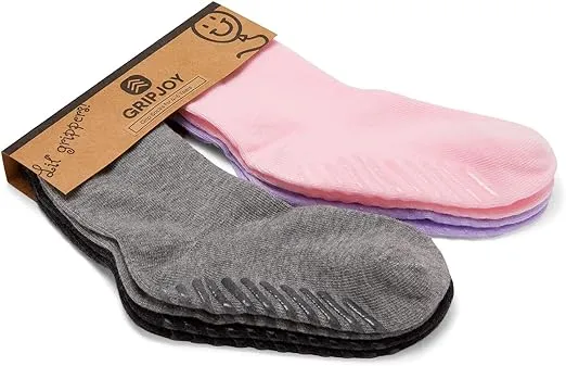 Gripjoy Grip Socks for Infants Toddlers Babies Kids Boys Girls 4pk, Infant Unisex ...