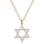 Barzel 18K Gold Plated Crystal Star of David Charm Necklace