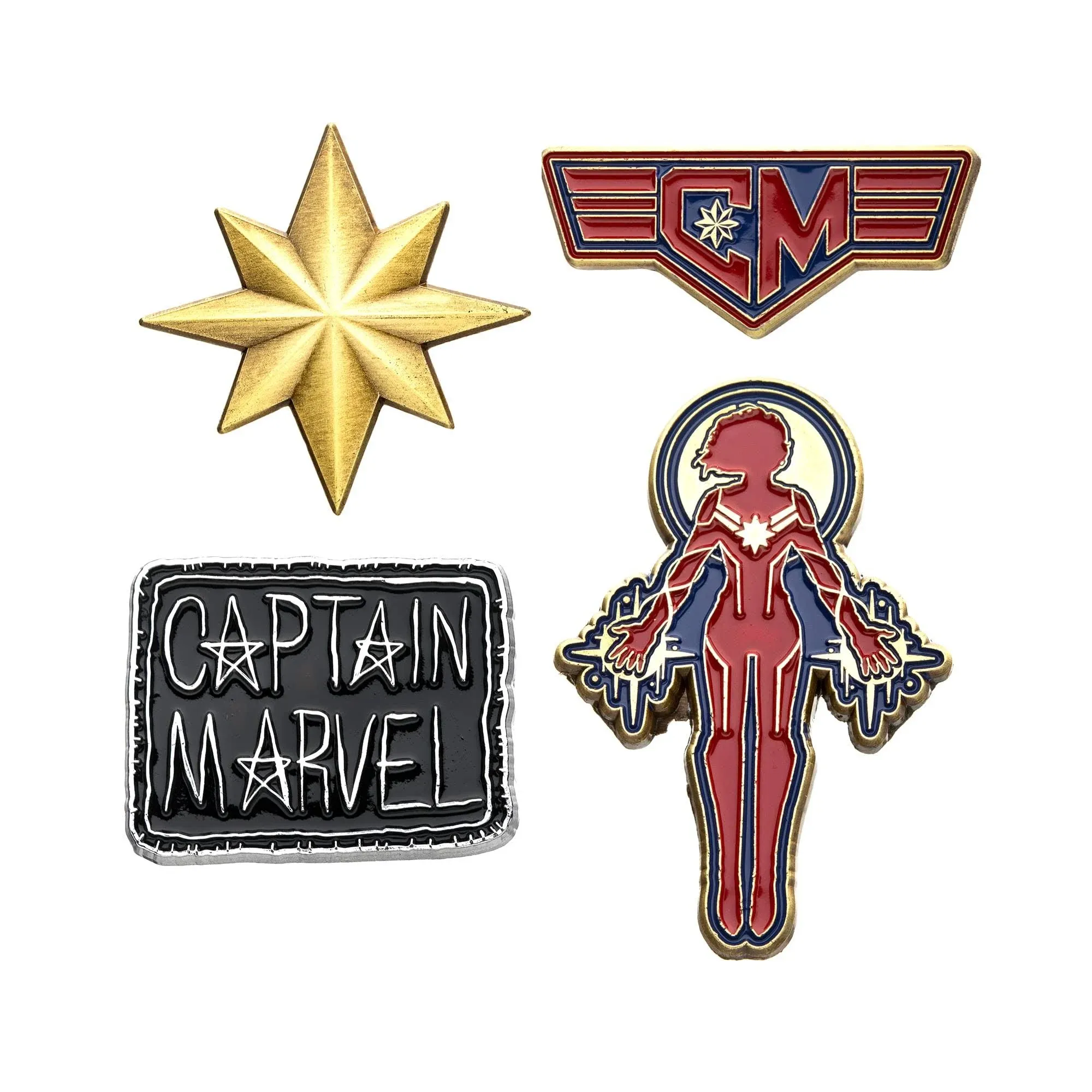 The Marvel Captain Marvel Enamel Enamel Pin Set