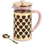 French Press Coffee Maker with Heart Shaped Measuring Scoop, 34 Ounce, Pink