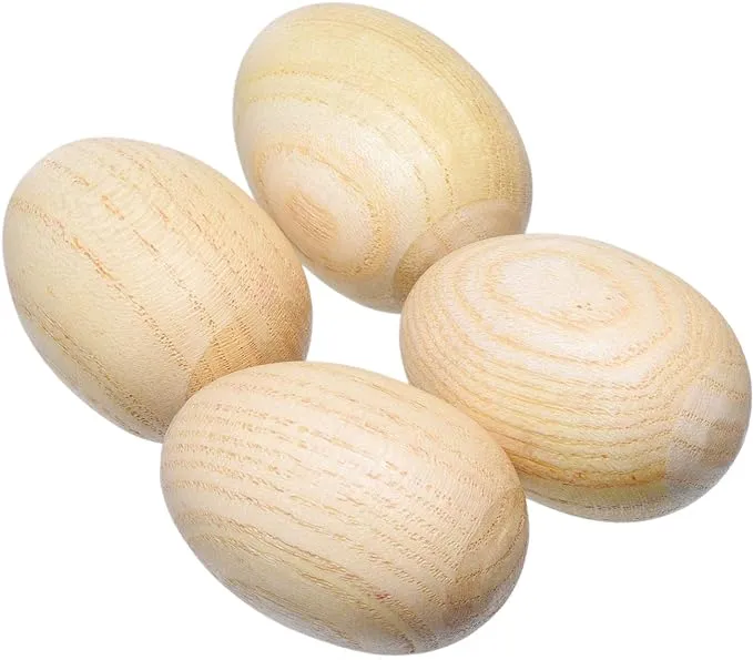 4 Pcs Natural Wood Egg Shaker Musical Percussion Instrument