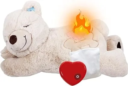 All for Paws Snuggle Sheep Pet Behavioral Aid Toy Dog Puppy Heart Beat Warm Plush Toy (Double Heartbeat)