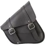 Willie & Max Black Synthetic Leather Motorcycle Swingarm Bag for Sportsters/Dual Shock Models - Nickel Buckle - Made in USA [59778-00]