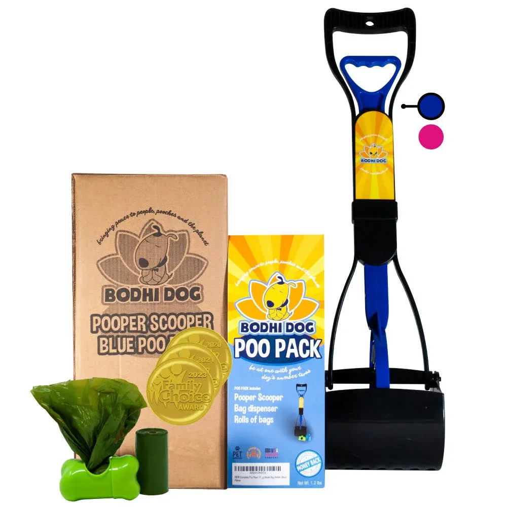 Bodhi Dog Complete Poo Pack | 24 Pooper Scooper, Poop Bags, and Pet Dog Waste Ba