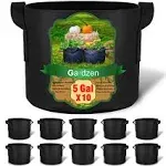 10pc 5 Gal Fabric Plant Grow Bags w/ Handle for Garden & Greenhouse Heavy Duty