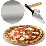 Nuwave Brick Oven-Style 3pc Pizza Kit,11.5” Cordierite Pizza Stone,10" SS Pizza Peel, SS Pizza Cutter/Server, For Indoor Electric Ovens, Outdoor Gas, Wood Fire Grills, BBQ Grilling, NuWave Bravo XL