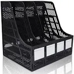 Lemical Magazine File Organizer Book Holder with 4 Compartments Desktop Storage File Holder Basket Frames Files Divider Box Document Cabinet File Rack