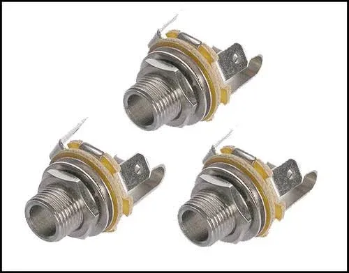 3-Pack Neutrik Long-Shaft 1/4" Mono Guitar Jacks