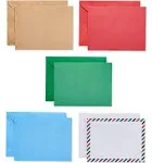 American Greetings Blank Holiday Cards with Envelopes, Kraft, Red, Green and Blue (200-Count)