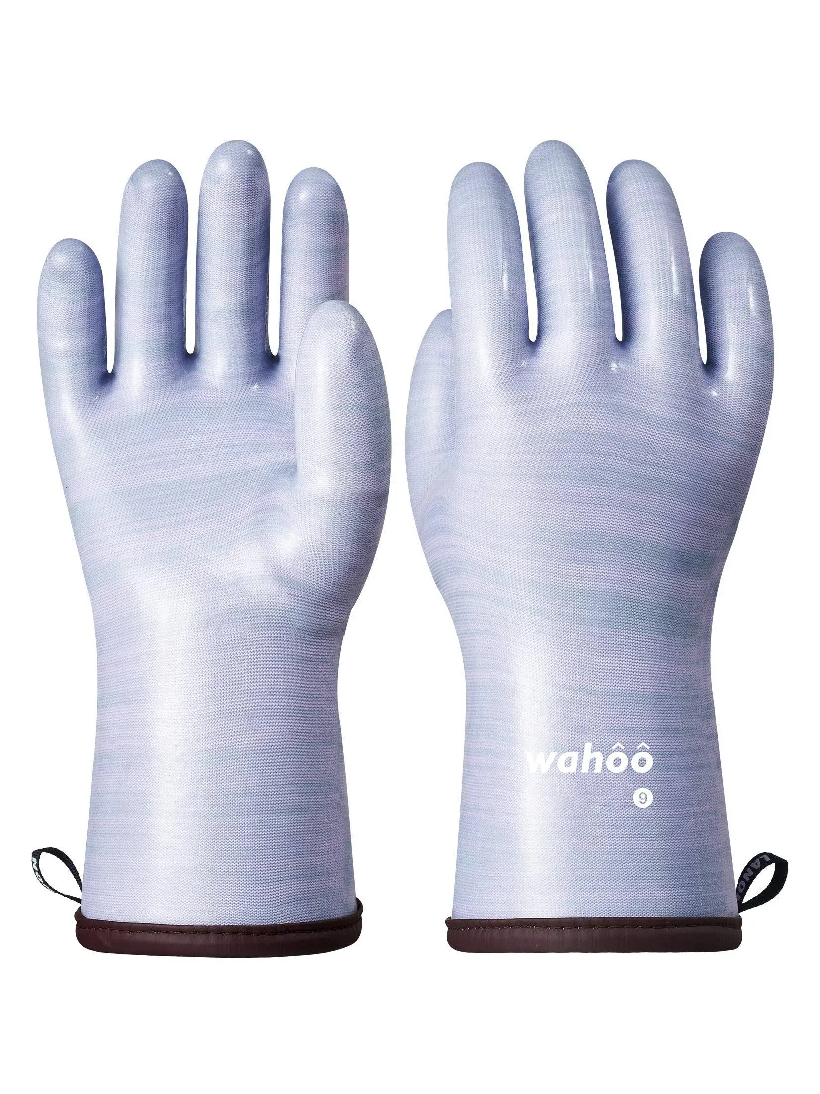 Wahoo Liquid Silicone Smoker Oven Gloves, Food-Contact Grade, Heat Resistant Gloves for Cooking, Grilling, Baking, Purple, XL/10