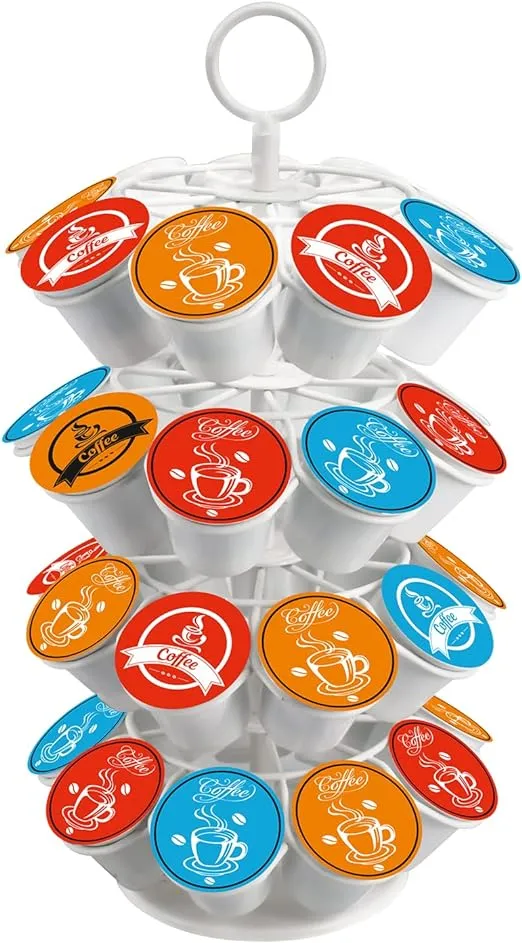 Coffee Pod Carousel Holder,Compatible with K-Cups Organizer Compatible with 36 Cup Pods,Spins 360-Degrees