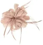 Z&X Sinamay Fascinator Pillbox Hats for Women Feather Flower Church Derby Headband Clip Wedding Tea Party Hat