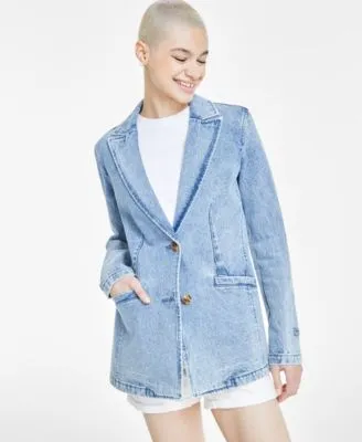 "Women's Cotton Denim Blazer"