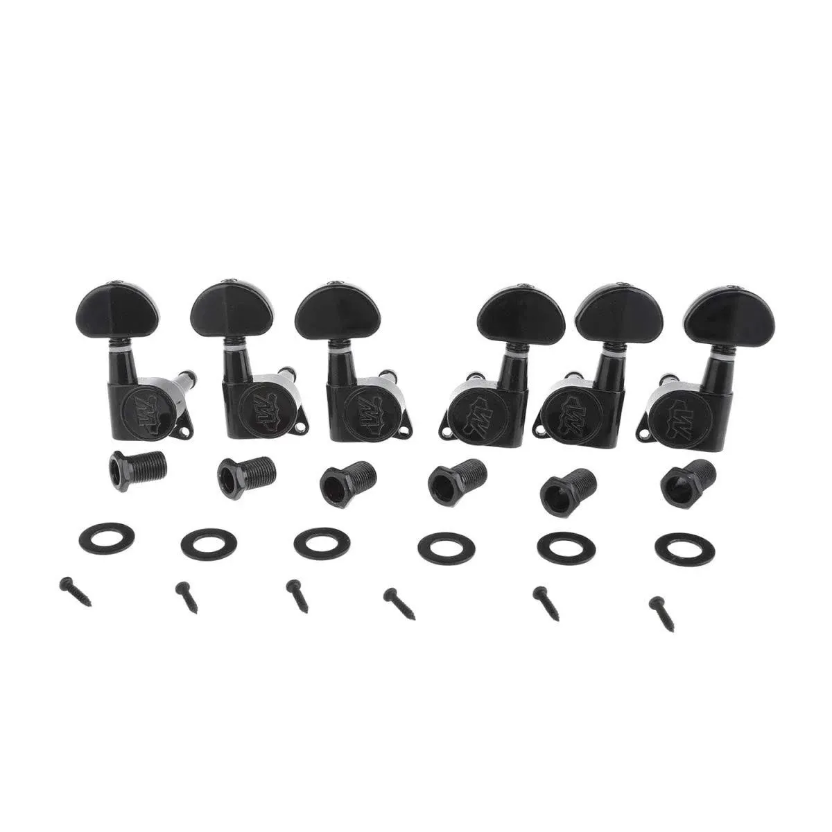 Wilkinson Black 3L3R E-Z-LOK Guitar Sealed Machine Heads Tuning Pegs Keys Set