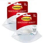 Command Soap Dish, Holds up to 2 lb, 2 Soap Holder with 4 Mounting Bases and 4 Medium Water Resistant Strips (2-Pack of 1 Dish), 3.18" x 4.4" x 4.94", Damage Free Bathroom Organization