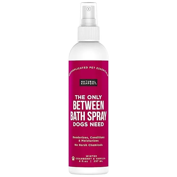 Natural Rapport Dog Cologne Spray Cranberry & Vanilla Scent - The Only Between Bath Spray Dogs Need - Convenient, Dog Deodorant Spray and Pet Urine Odor Eliminator Perfume (8 fl oz.)