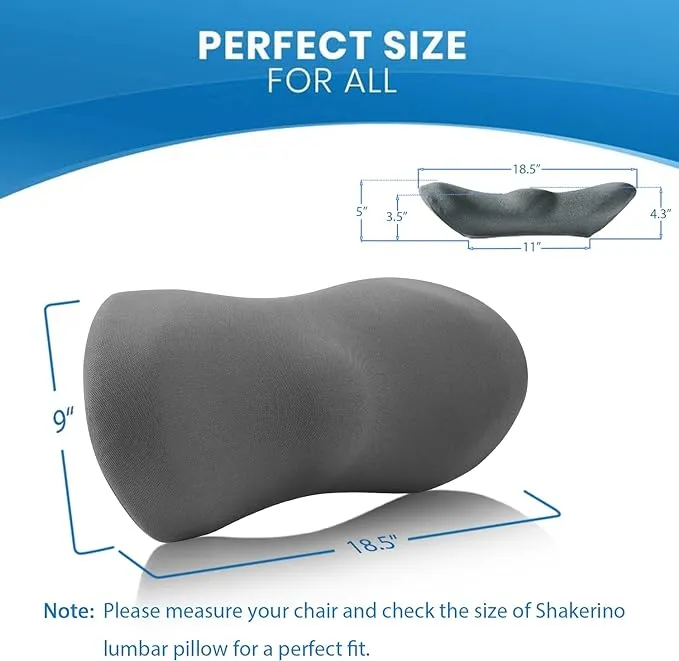 Lumbar Support Pillow Memory Foam Comfort Seat Cushion for Back Pain Relief