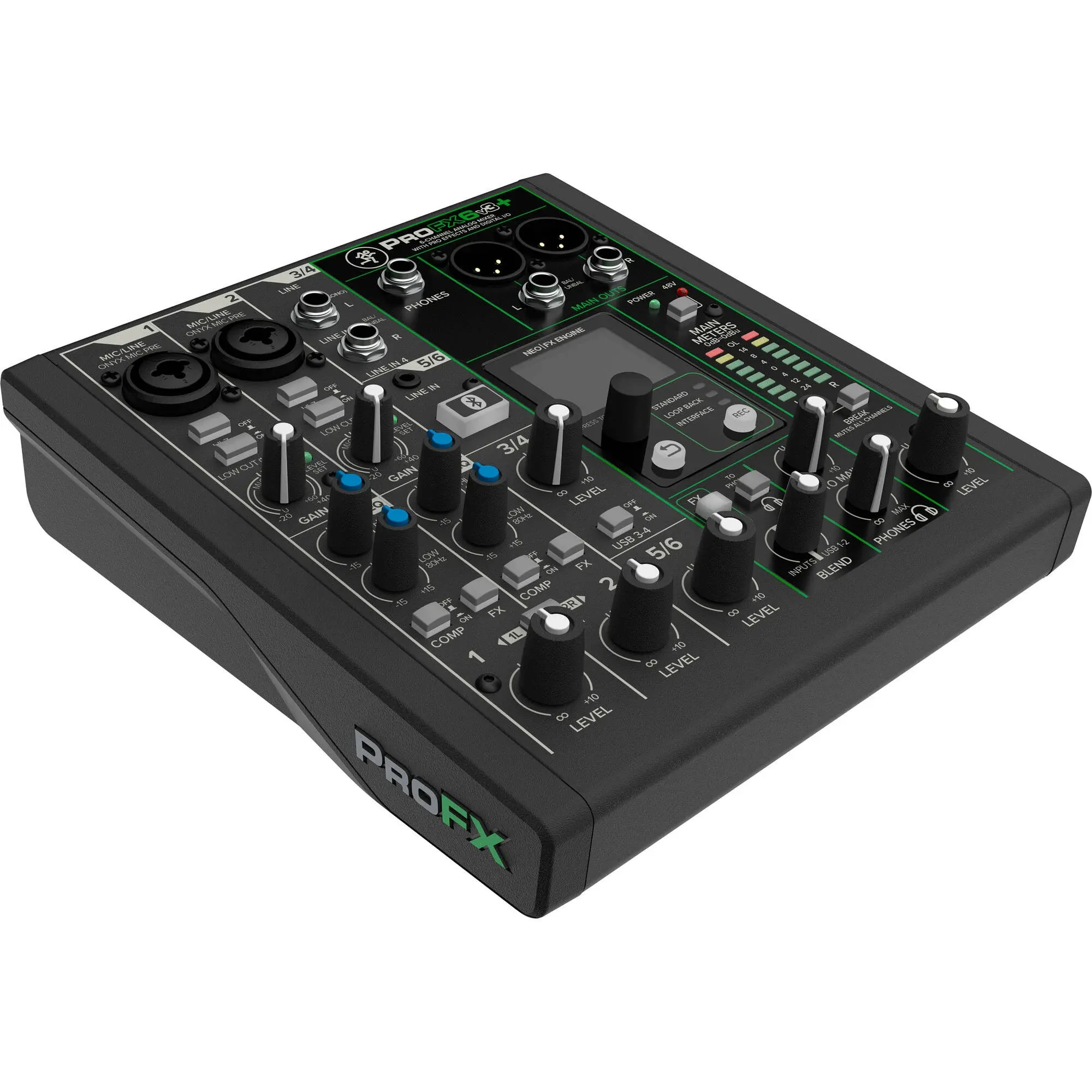 Mackie ProFX6v3+ 6-Channel Analog Mixer with Built-In FX, USB Recording, and Bluetooth