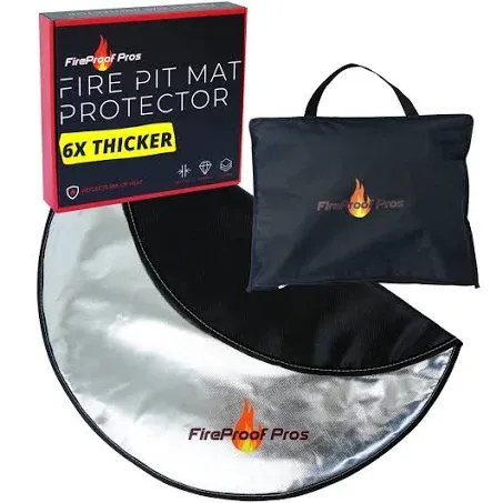 FireProof Pros 36" Fire Pit Mat for Deck, Patio, Grass and Concrete. Heat Resistant Fireproof Mat/Ember Mat. Triple Layer Fire Pit Pad, Thick Firepit Protector, BBQ Mat for Large Fire Pit.