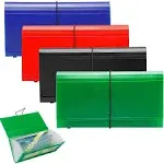 SEEKIND Expanding File Folder 4 Pack, 10.4' 5.5' Receipt Organizer Folder Accordion Folder Document with 13 Pocket for Office,Cards,Tickets-Water Resis