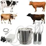 Milking Machine for Goats Cows, Pulsation Vacuum Pump Milker, Milking Supplies W