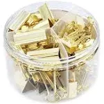 Gold Binder Clips Paper Clamps, Assorted Sizes Set (Small, Medium, Large) for...