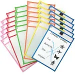 Dry Erase Pocket Sleeves Assorted Colors (30-Pack)