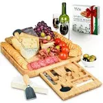 Bamboo Cheese Boards Charcuterie Boards Gift Set -Large Charcuterie Board Set...