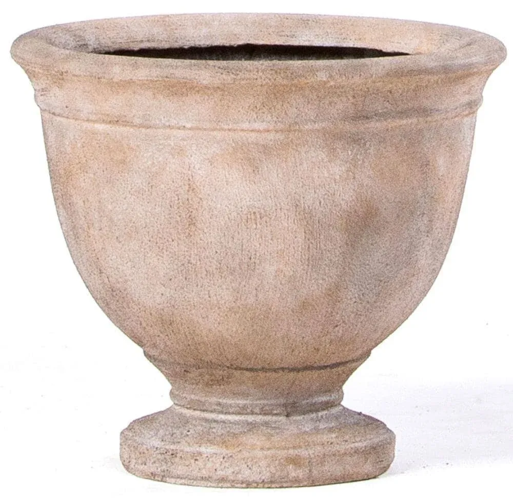 Alfresco Home 21.75-in W x 18.75-in H Tallow Stone Contemporary/Modern Indoor/Outdoor Planter