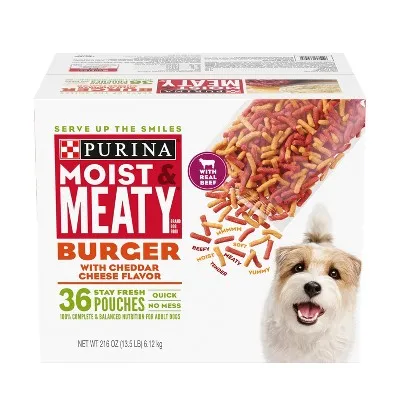 Purina Moist Meaty Burger with Cheddar Cheese Flavor Dog Food