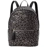 Kate Spade New York Chelsea Medium The Little Better Nylon Backpack Black Multi Leopard