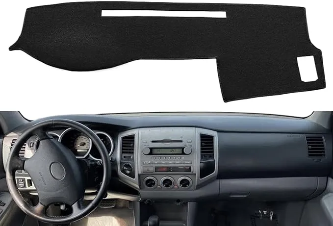 Dash Cover Mat Custom Fit for Toyota Tacoma 2005-2015, Dashboard Cover Pad Carpet Protector (Black) F97