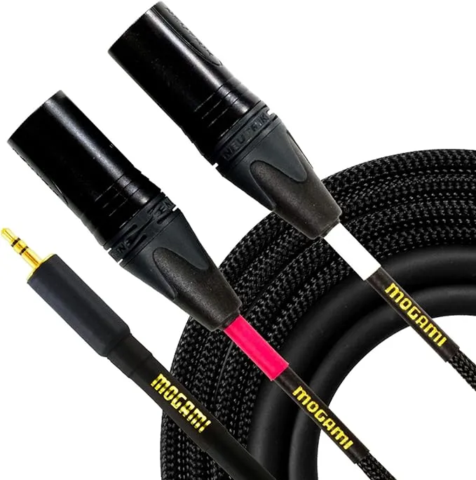 Mogami GOLD 3.5 2 XLRM 10 3.5 TRS to Dual XLR Male Cable, 10-Foot