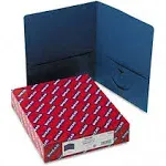 Smead Two-Pocket Folder Textured Paper Dark Blue 25/Box 87854