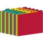 25 Alphabet Dividers – Letter Size File Dividers, Heavyweight Manila Guides A-Z Dividers, 5 Assorted Colors, 1/5 Cut Tab Positions File Cabinet Dividers and Desk Organizer