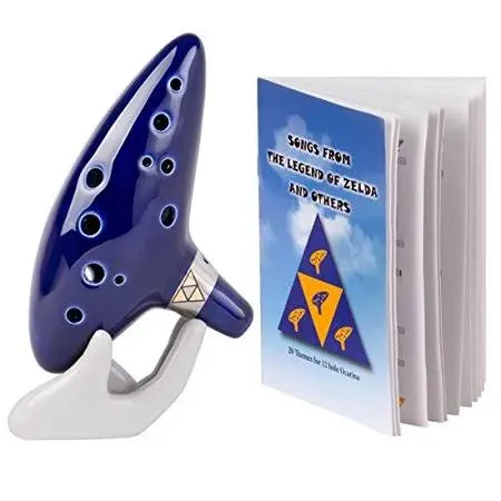 Zelda Ocarina with Song Book (Songs From the Legend of Zelda) 12 Hole Alto C Link's Zelda Ocarinas Gift for Zelda Lover with Display Stand Protective Bag