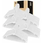 Utopia Home Plastic Hangers for Clothes Space Saving Tubular Hangers - White