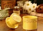 Antique Butter Bell Crock, Goldenrod