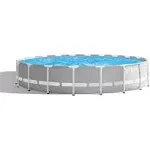 Intex 26755EH Prism Frame Premium Above Ground Swimming Pool Set: 20ft x 52in – Includes 1500 GPH Cartridge Filter Pump – Removable Ladder – Pool Cover – Ground Cloth