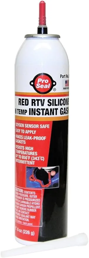 Super Glue - 80729 - PRO SEAL RTV Gasket Maker: Low Volatile Hi-Temp Instant Gasket, 8 oz, Pressurized Can, Red