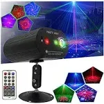 Party Lights Dj Disco Lights,RGB LED Strobe Light Sound Activated Laser Lights Stage Lights Projector with Remote Control for Gift Parties Decorations Christmas Halloween Club Karaoke KTV Bar Dances