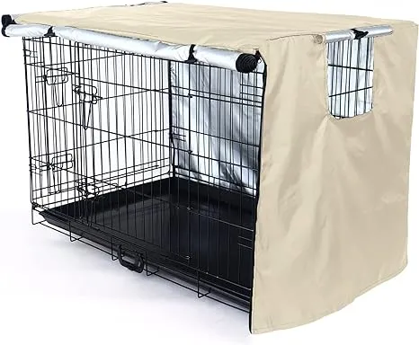 kefit Durable Dog Crate Cover-Double Door, Pet Kennel Cover Waterproof Anti-UV ...