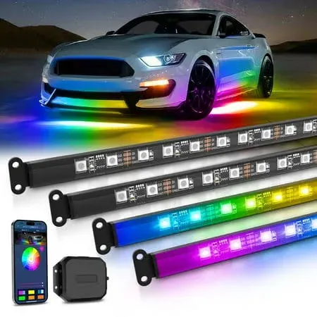 Kit de tiras de luz subterrânea para carro MICTUNING N3 iluminação inferior da carroceria multicolorida neon-