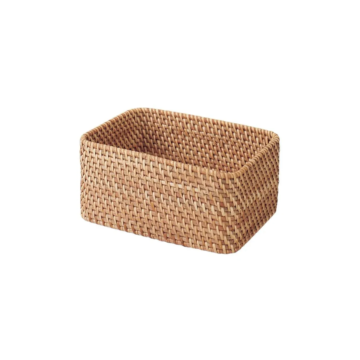 Muji Overlapping Rattan Rectangular Box Small V Approx. Width 26 Depth 18 Height