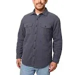 Freedom Foundry Men's Fleece Heavyweight Jackets Super Plush Sherpa Lined Jacket Shirt (Navy, Large)