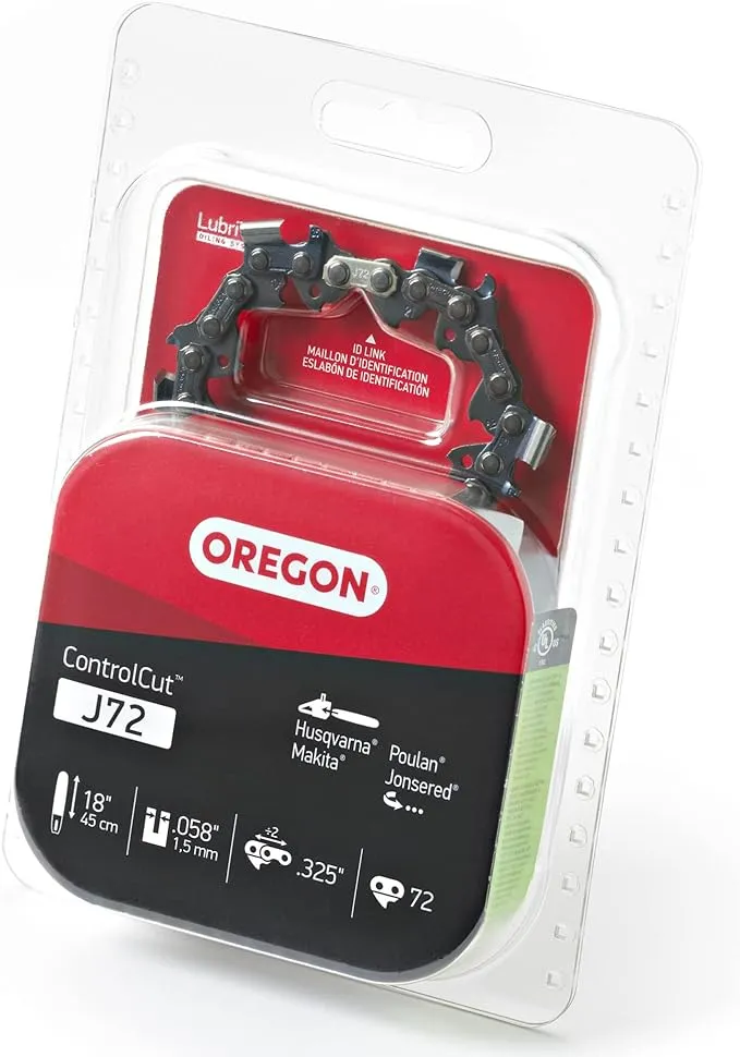 Oregon J72 ControlCut Saw Chain for 18 in. Bar - 72 Drive Links - fits Husqvarna, Jonsered, Makita, Poulan and others